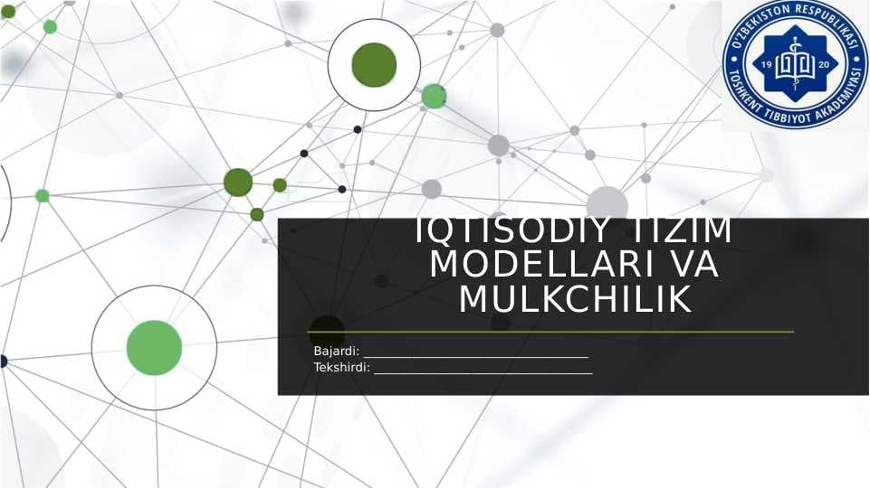 Iqtisodiy tizim modellari va mulkchilik