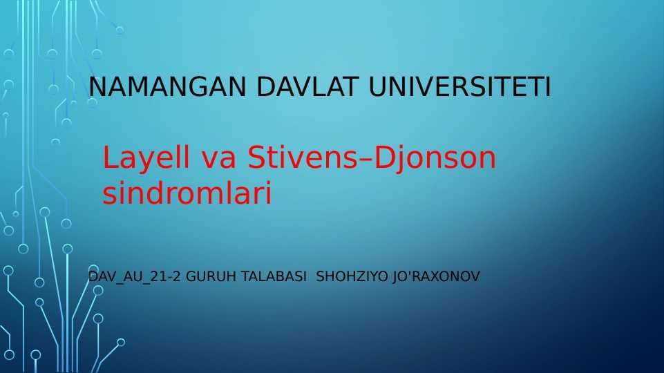 Stiven-Jonson va Layell sindromlari