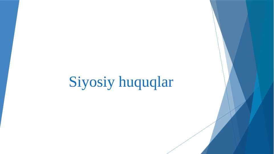 Siyosiy huquqlar