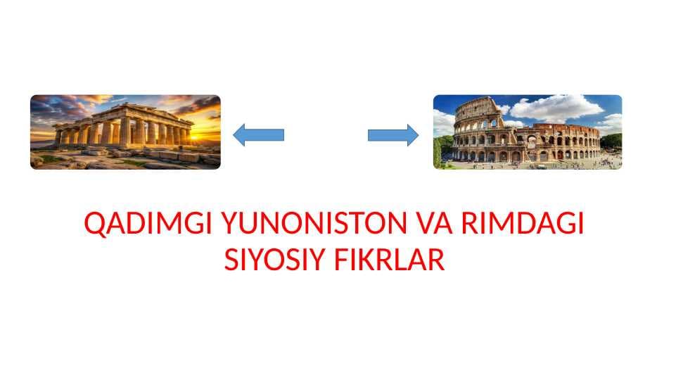 QADIMGI YUNONISTON VA RIMDAGI SIYOSIY FIKRLAR