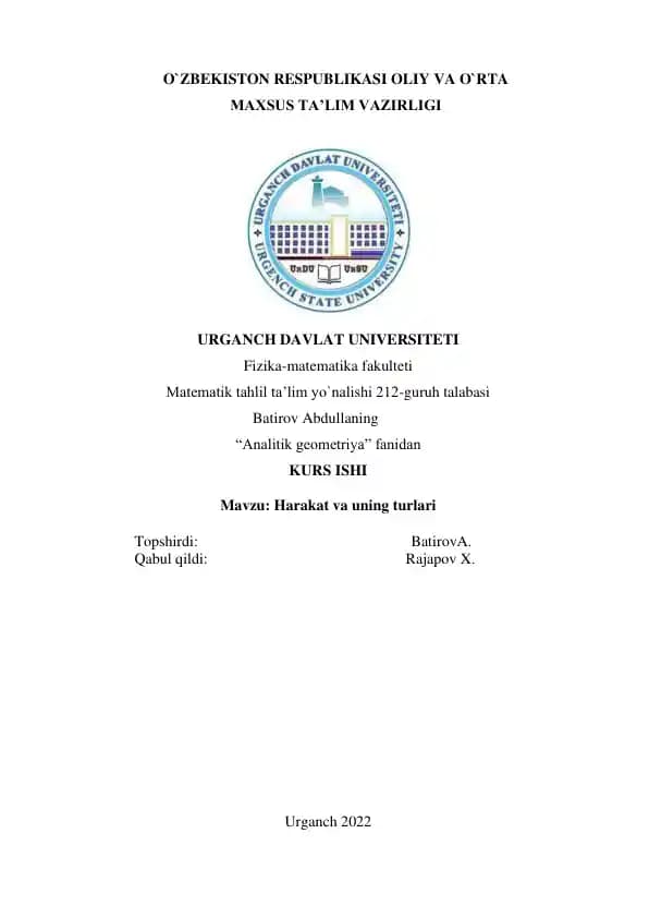 Harakat va uning turlari