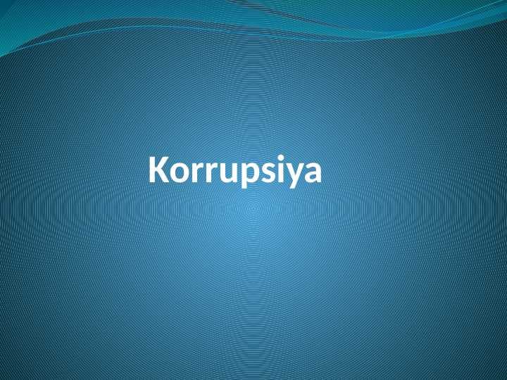 Korrupsiya