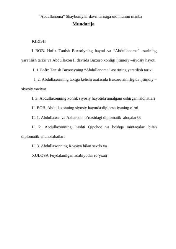 “Abdullanoma” Shayboniylar davri tarixiga oid muhim manba 24