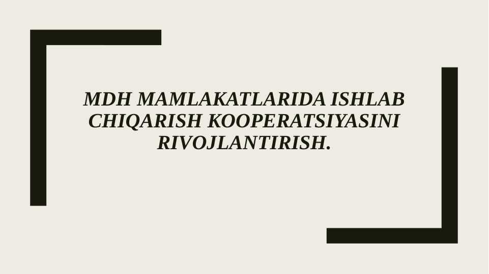 MDH mamlakatlari kooperatsiyasi