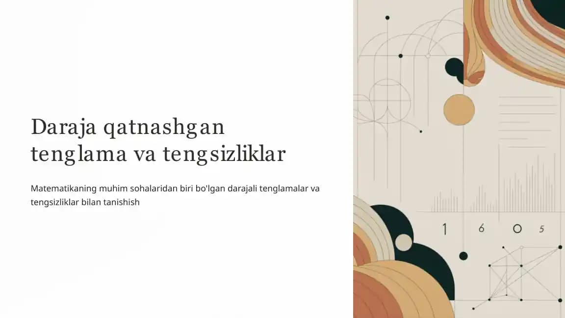 Daraja qatnashgan tenglama va tengsizliklar