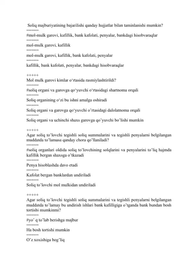 Soliq majburiyatining bajarilishi