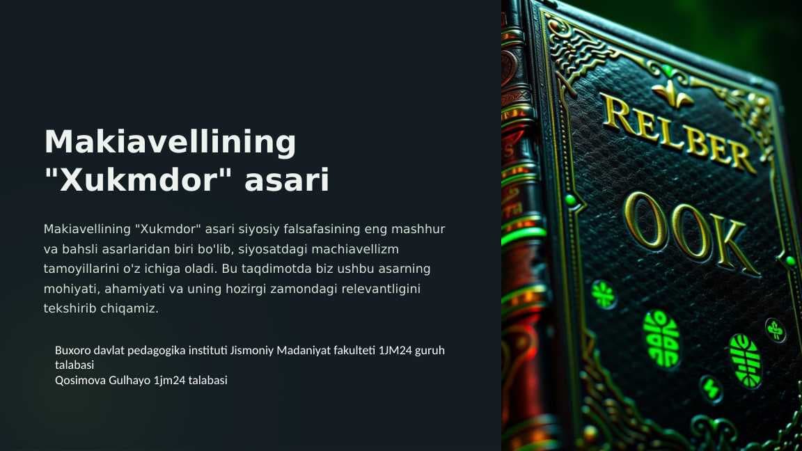 Makiavellining "Xukmdor" asari