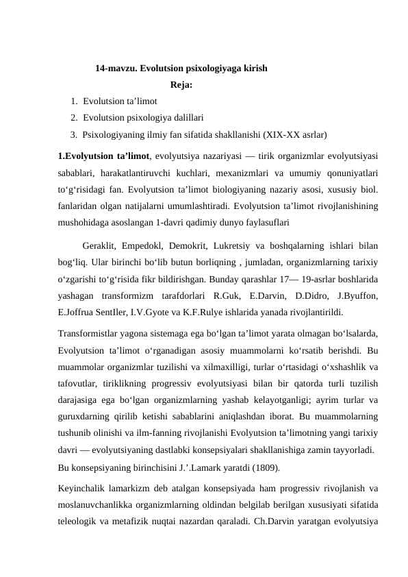 Evolutsion psixologiyaga kirish