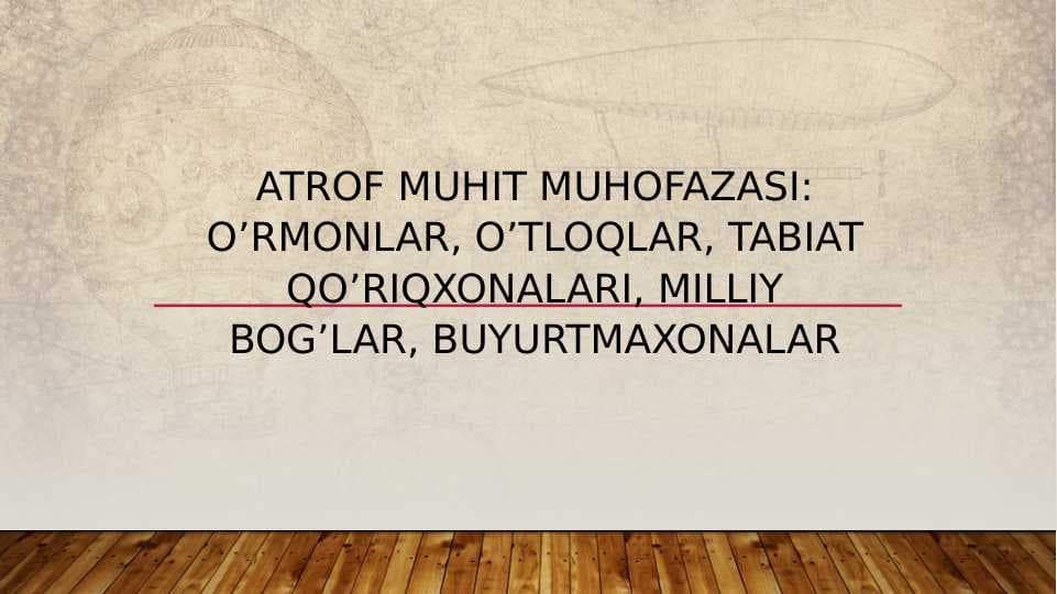 ATROF MUHIT MUHOFAZASI