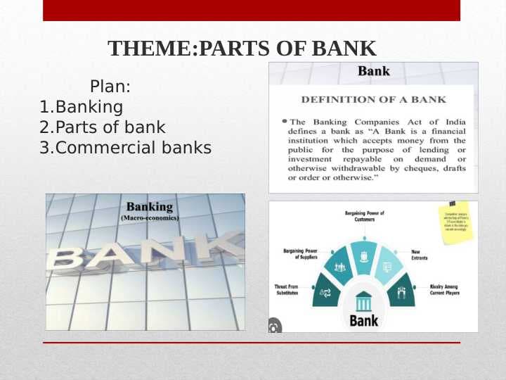 PARTS OF BANK