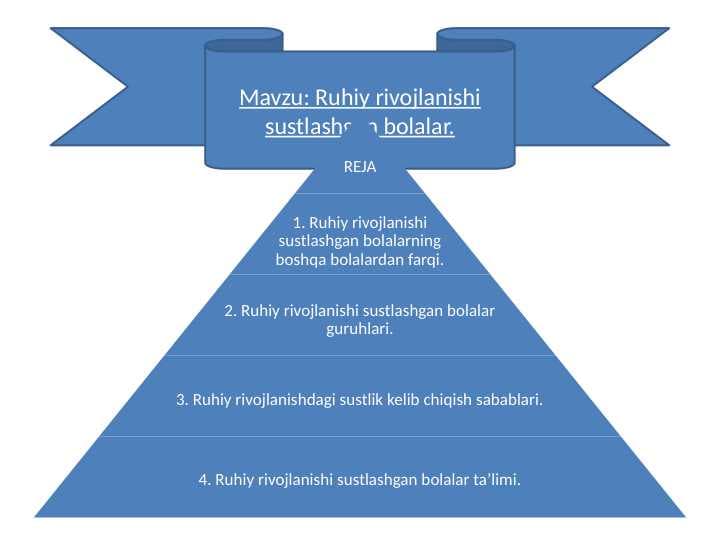 Ruhiy rivojlanishi sustlashgan bolalar