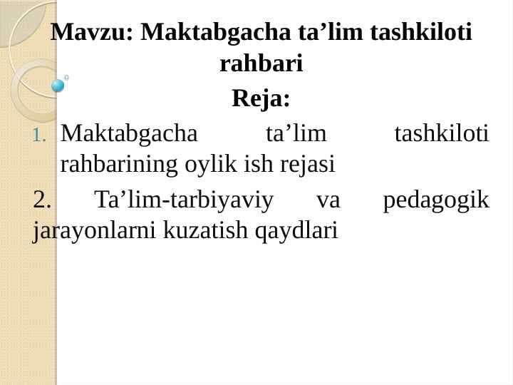 Maktabgacha ta’lim tashkiloti rahbari