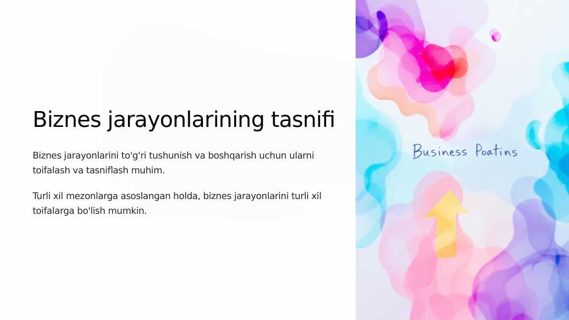 Biznes jarayonlarining tasnifi