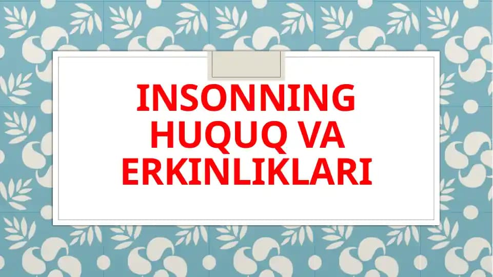 Insonning huquq va erkinliklari