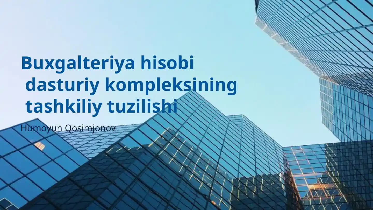 Buxgalteriya hisobi dasturiy kompleksining tashkiliy tuzilishi