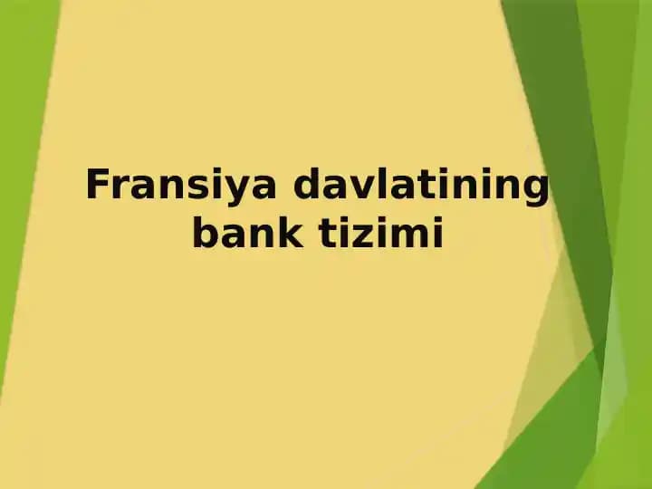 fransiya bank tizimi taqdimot