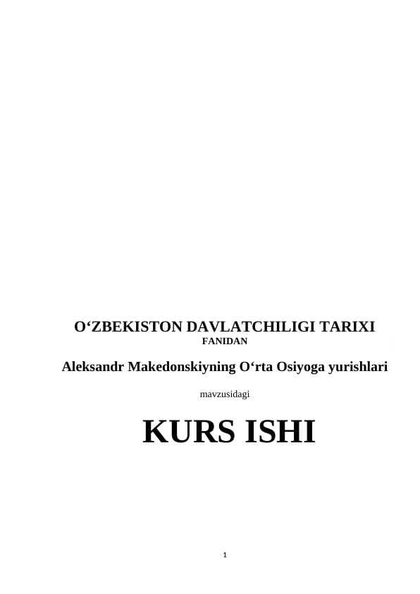 Aleksandr Makedonskiyning O‘rta Osiyoga yurishlari