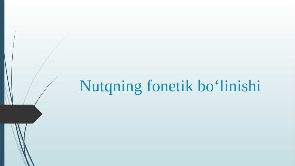 Nutqning fonetik boʻlinishi