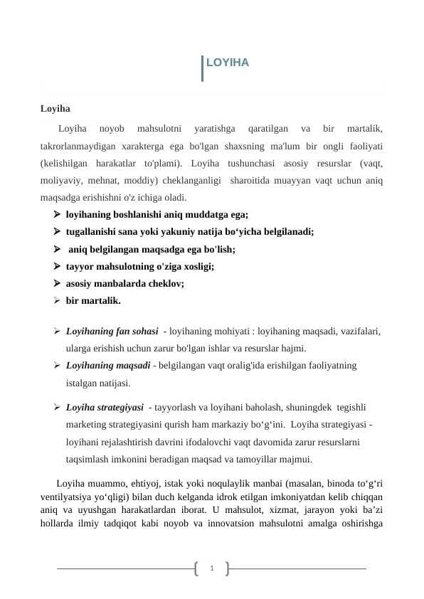 LOYIHA