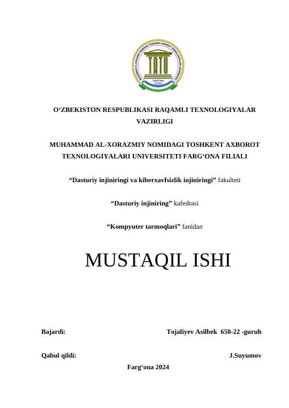 Vlan asosida kompyuter tarmog'ini qurish