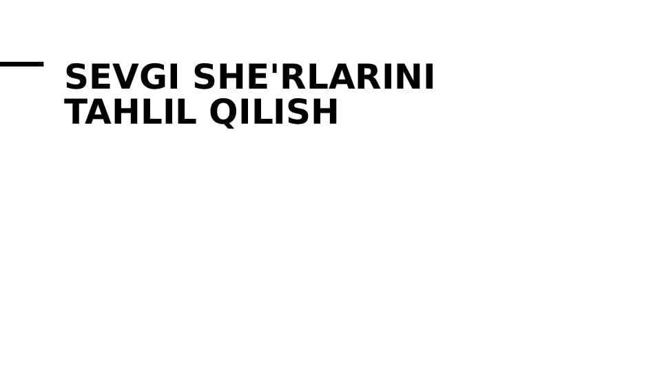 Sevgi sherlari tahlili