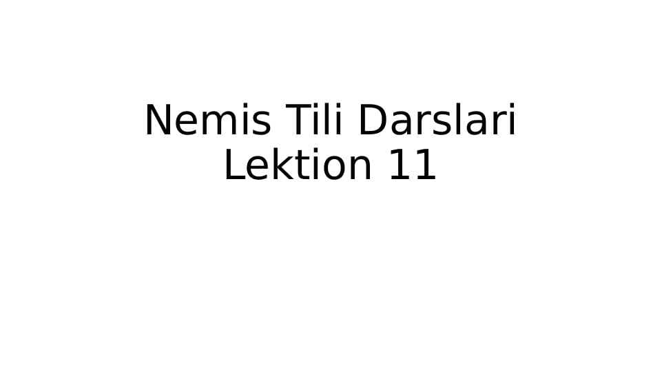 nemis tili 11-dars