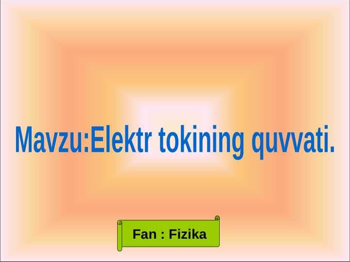 Elektr tokining quvvati