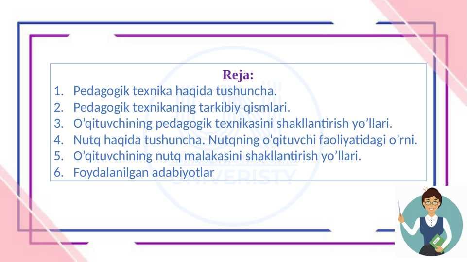 O’QITUVCHINING PEDAGOGIK TEXNIKASINI TASHKILASHTIRISH YO’LLARI