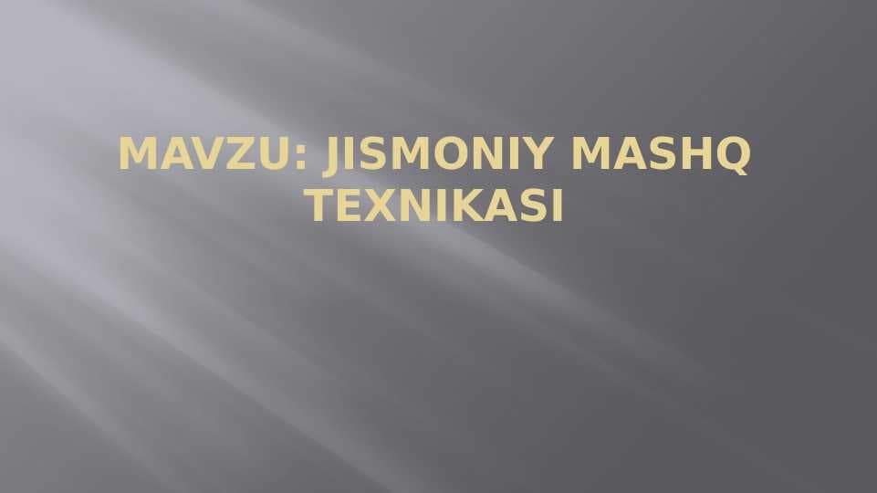 Jismoniy mashq texnikasi