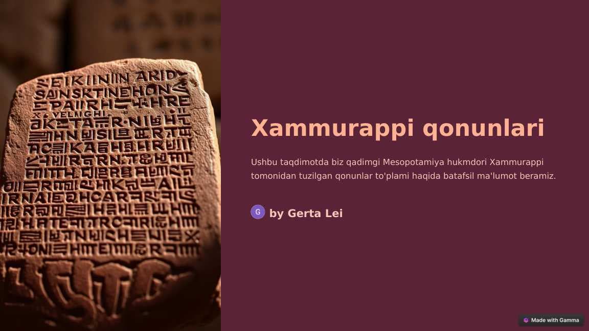 Xammurappi qonunlari