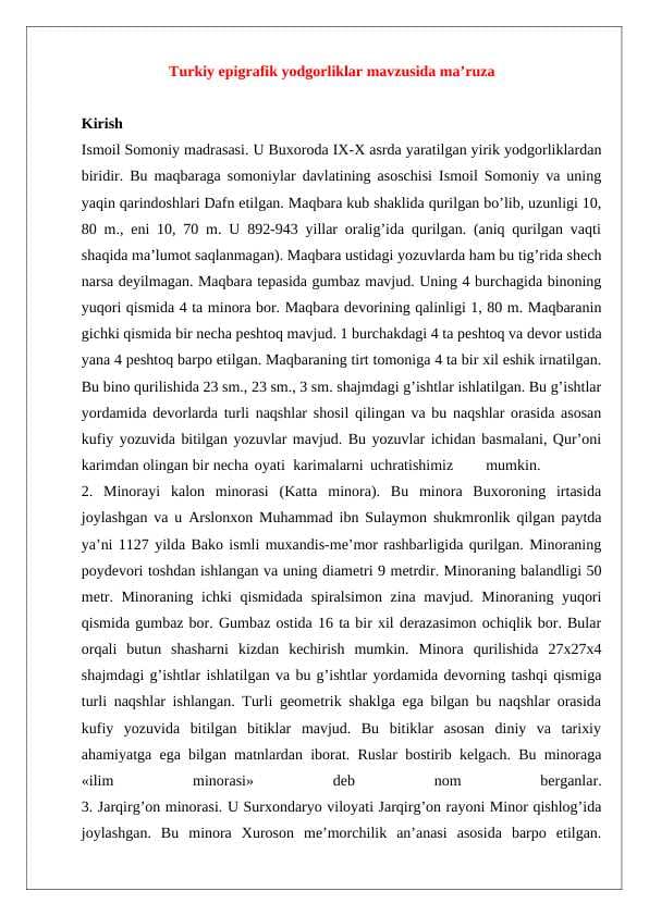 turkiy epigrafik yodgorliklar ma'ruza 24