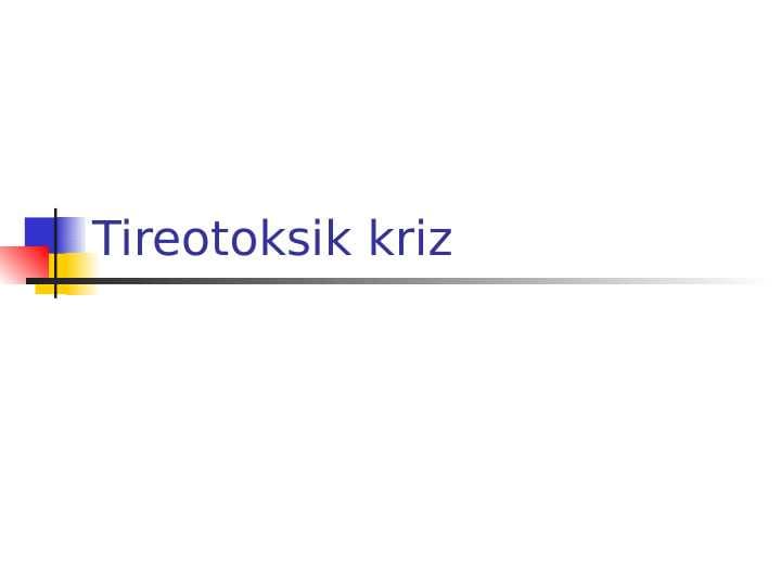 Tireotoksik kriz