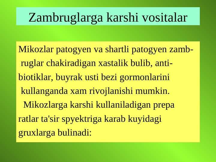 Zambruglarga karshi vositalar