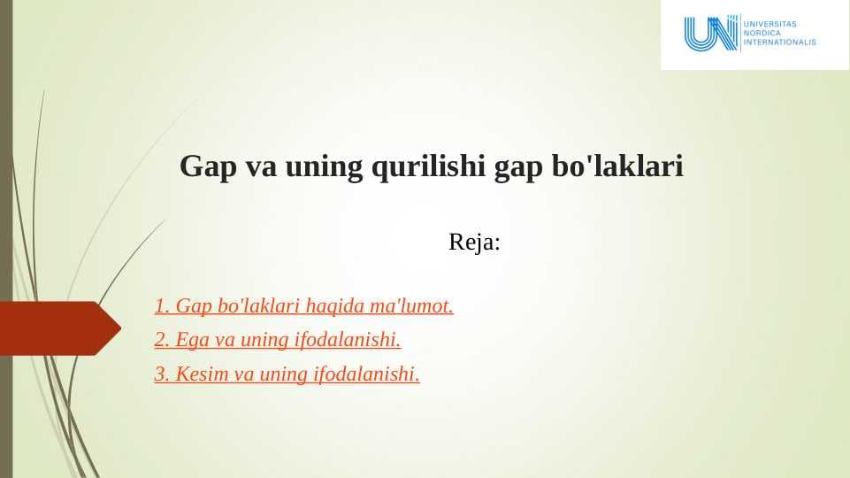 Gap va uning qurilishi gap bo'laklari
