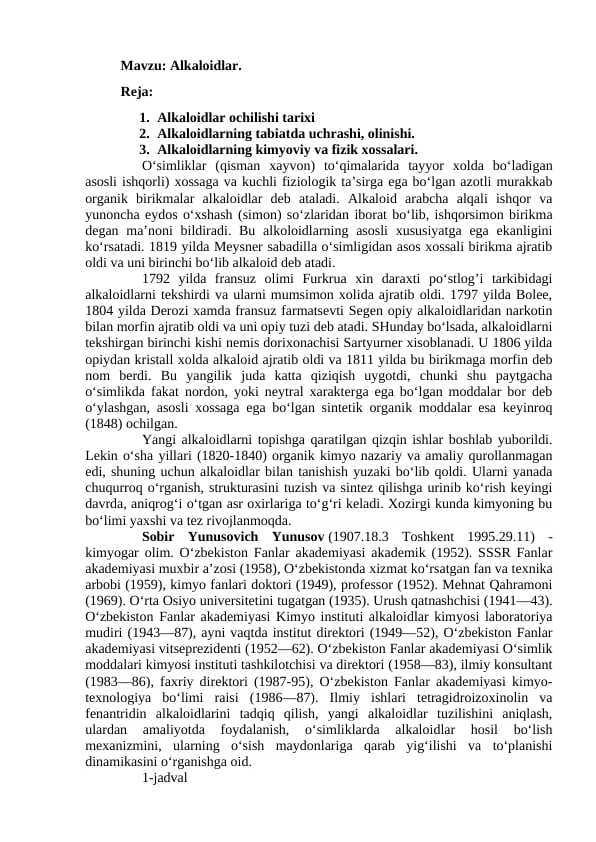 Alkaloidlar