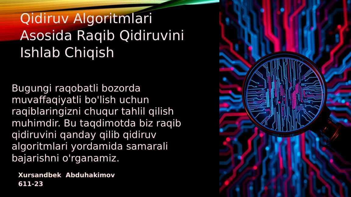 Qidiruv Algoritmlari Asosida Raqib Qidiruvini Ishlab Chiqish
