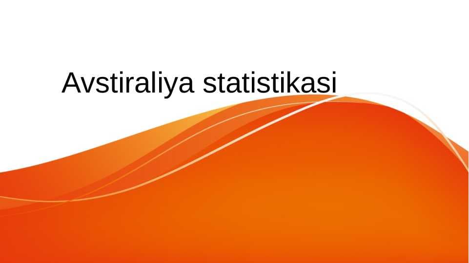 Avstiraliya statistikasi