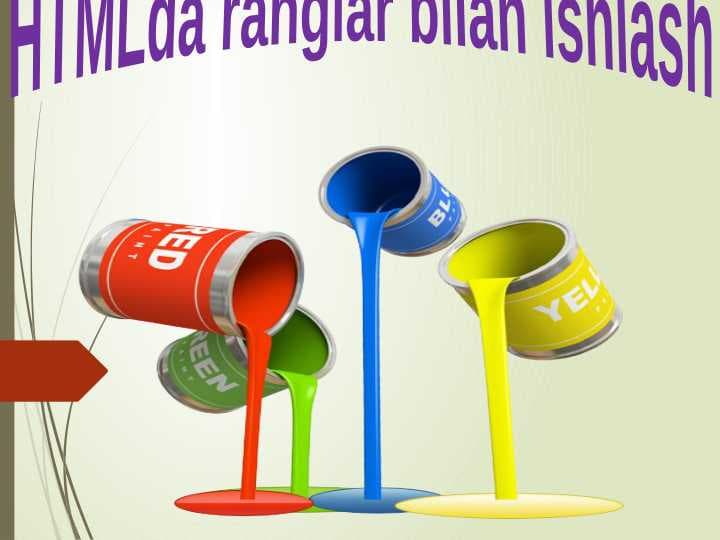 HTMLda ranglar bilan ishlash