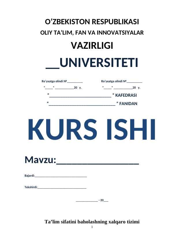 Ta’lim sifatini baholashning xalqaro tizimi