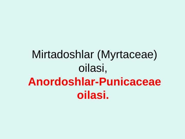 Anordoshlar oilasi