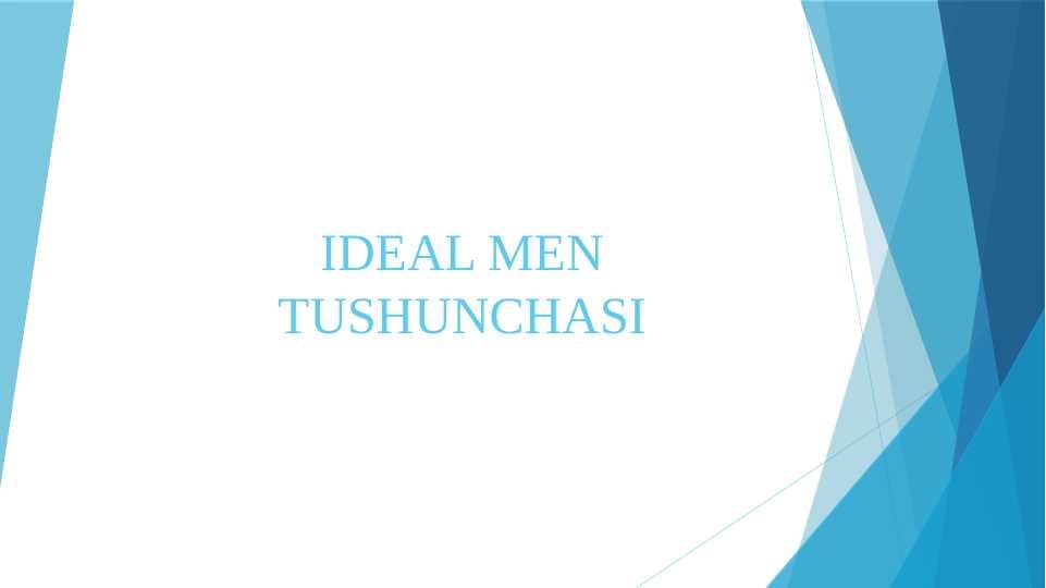 IDEAL MEN TUSHUNCHASI