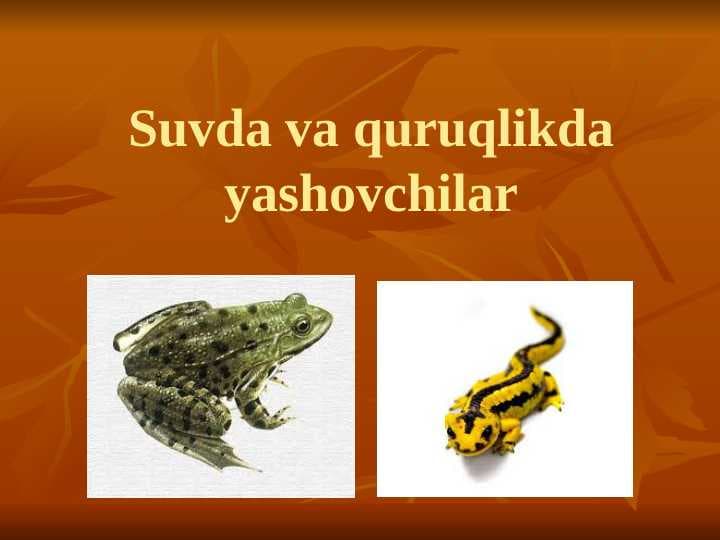 SUVDA HAMDA QURUQLIKDA YASHOVCHILAR SLAYD