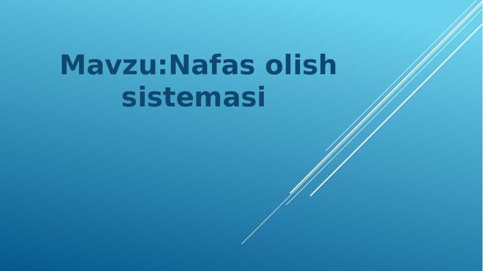Nafas olish sistemasi