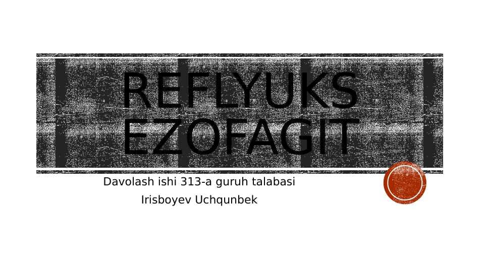 Ezofagial Reflyuks