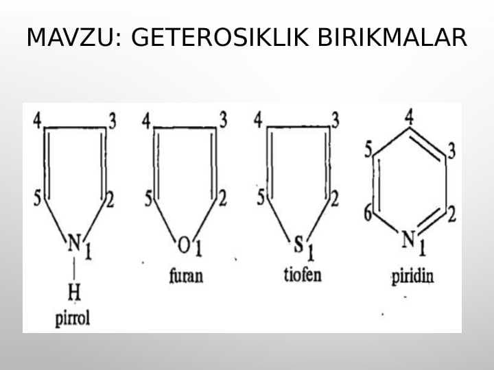 Geterosiklik birikmalar
