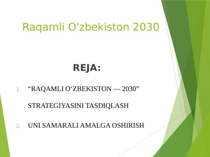Raqamli O'zbekiston 2030