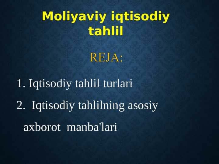 Moliyaviy iqtisodiy tahlil