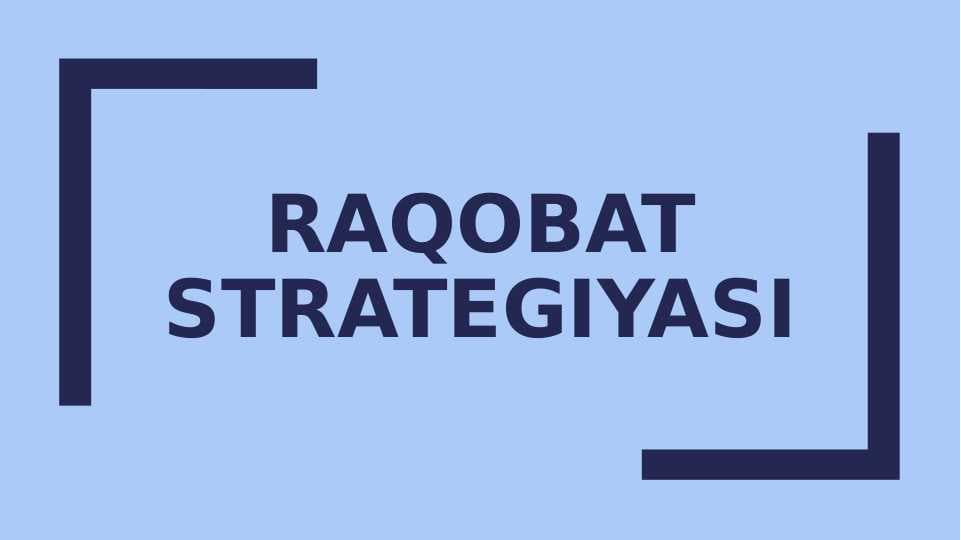 Raqobat strategiyasi