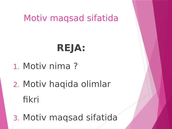 Motiv maqsad sifatida