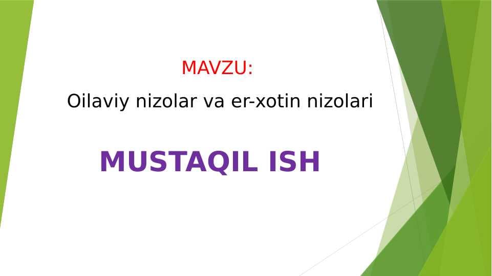 Oilaviy nizolar va er-xotin nizolari